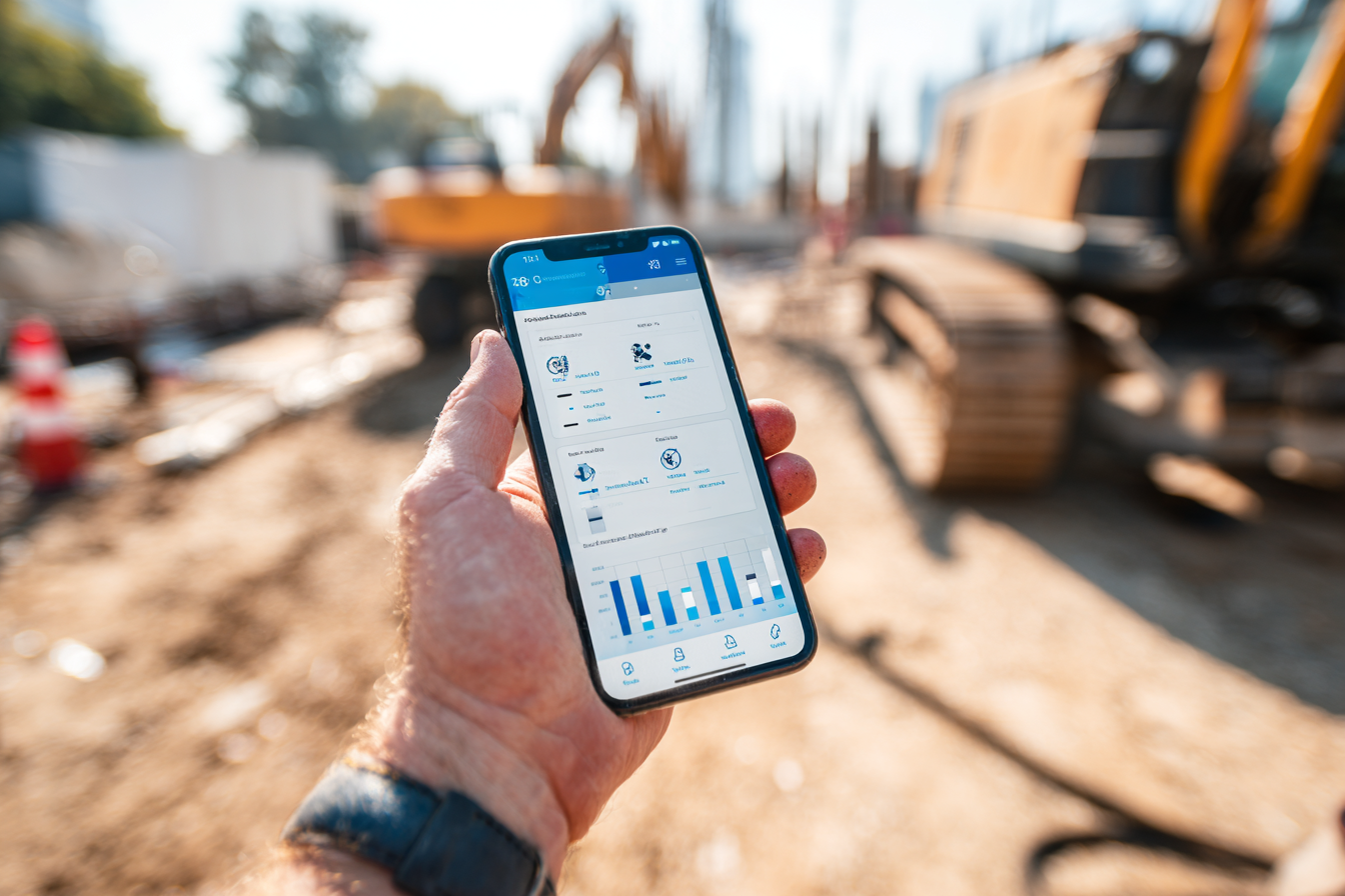 Мобильное приложение MAS AI для учета рабочего времени на строительном объекте через смартфон